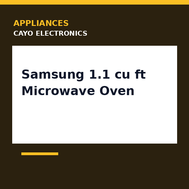 Samsung 1.1 cu ft Microwave Oven